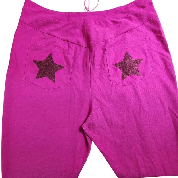 Barbie The Movie Spirit Pink Star Bell-Bottom Pants, Women's XL - Picture 1 of 10